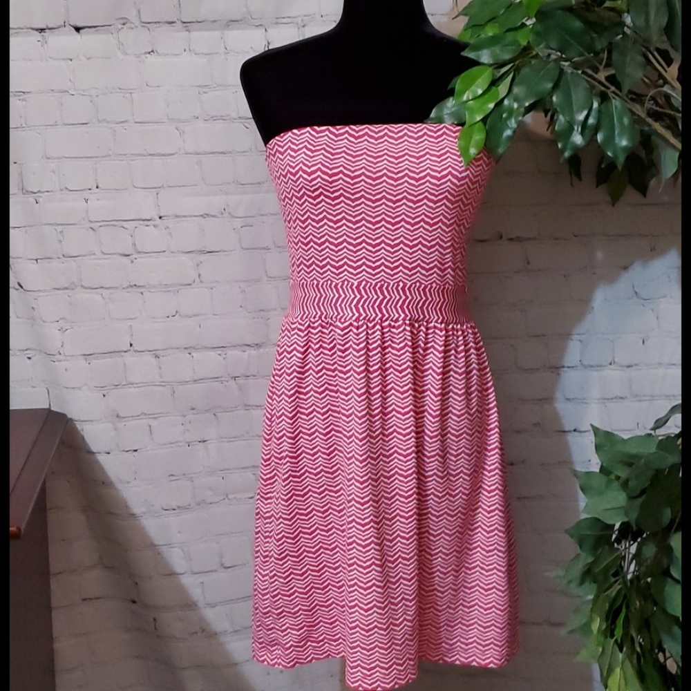 Vineyard Vines Hot Pink Strapless Dress